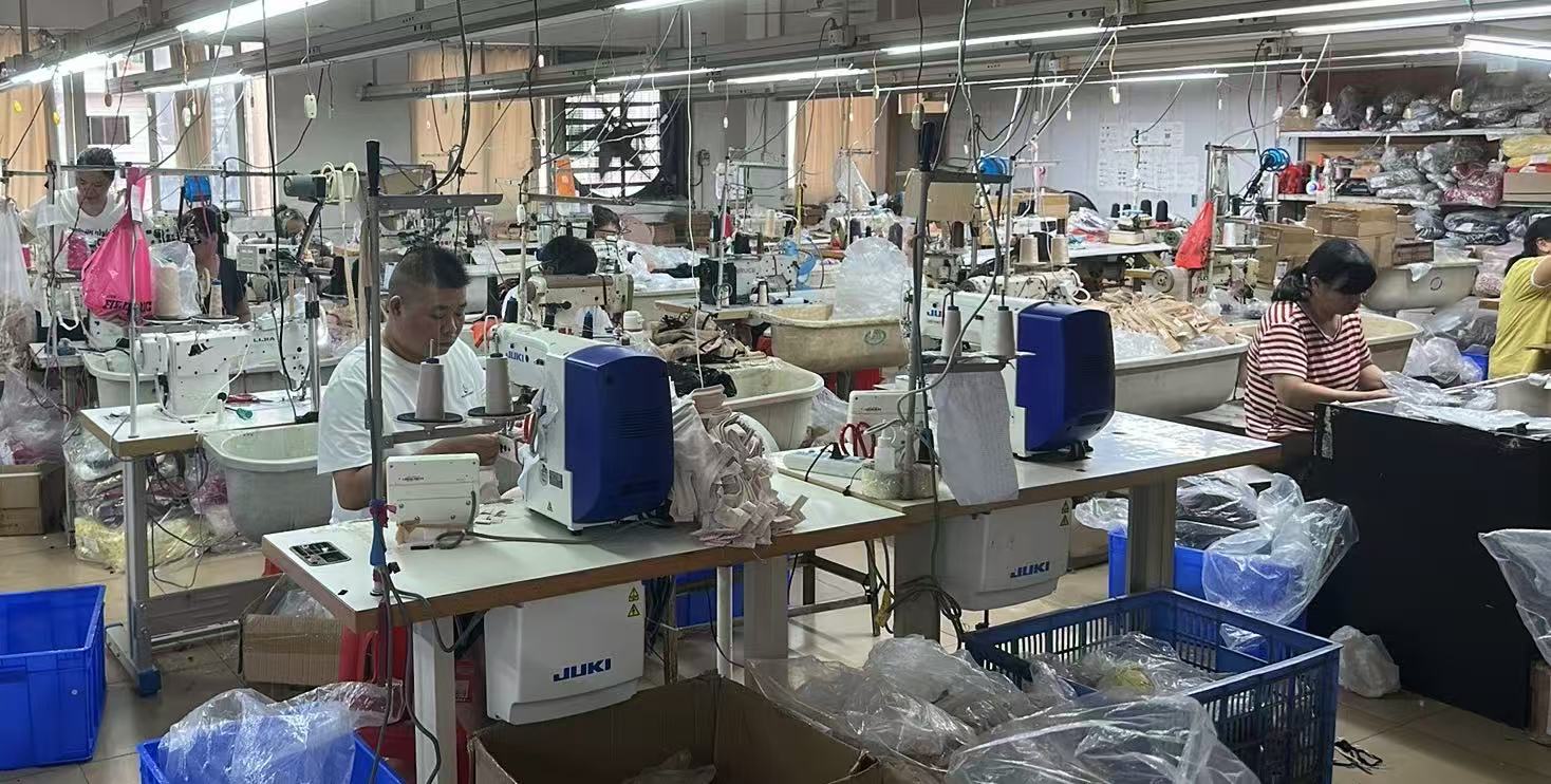 Sewing lines with JUKI machines in the Alvira Lingerie workshop in Dongguan